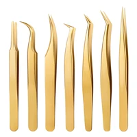 ygirlash custom gold precision anti static stainless steel eyelashes tweezers professional tweezers extension lash tweezers