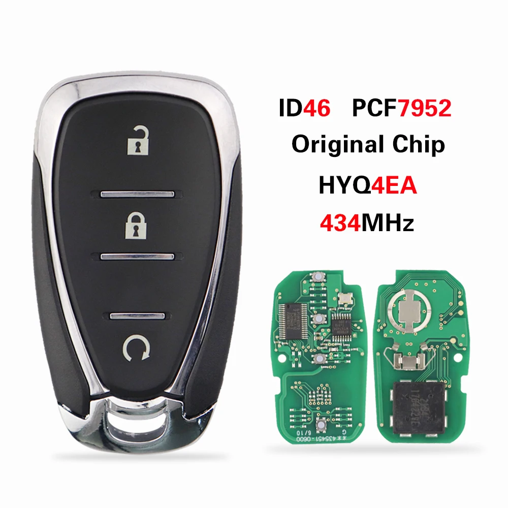 

Автомобильный ключ-пульт YIQIXIN для Chevrolet Cruze, Sonic, Camaro, Equinox, Volt, Malibu, Spark 2016, 2017, 2018 годов выпуска, 315/434 МГц, ID46, HYQ4BAA, HYQ4BEA