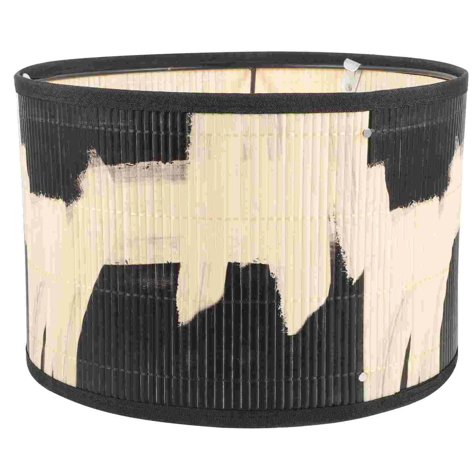 

Bamboo Lamp Shade Printing Decorative Lamp Cover Drum Lamp Shade for Restaurant
