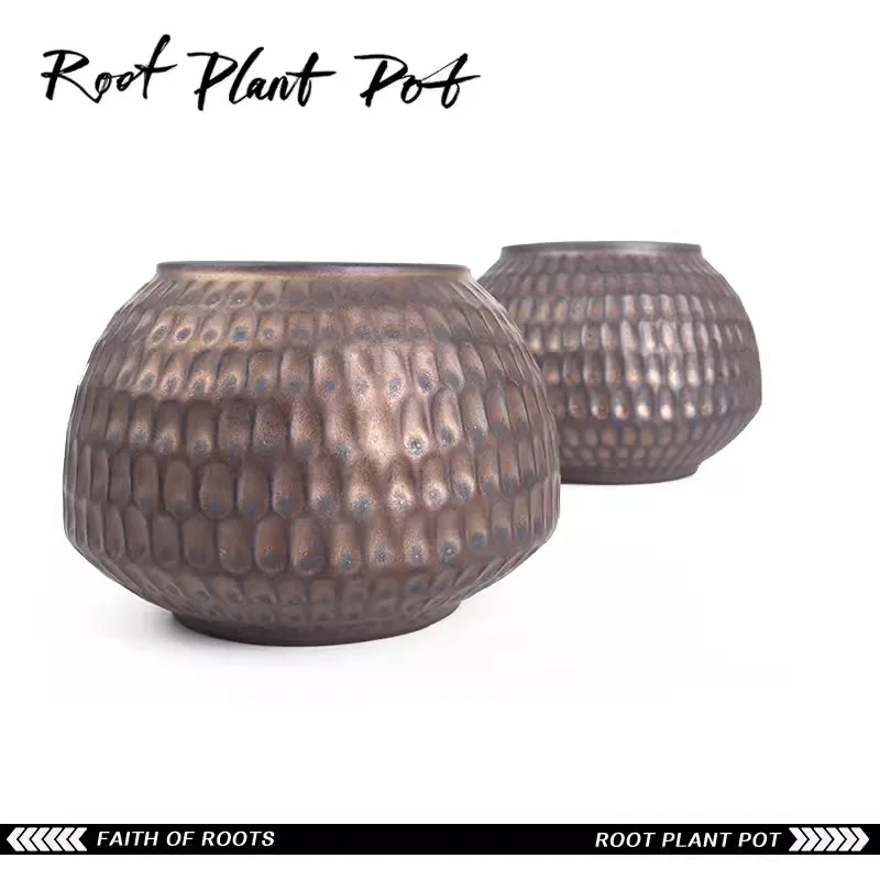 Большой черный корневой горшок для растений Majima Honey Urn Ebisu Xiao Модный цветочный