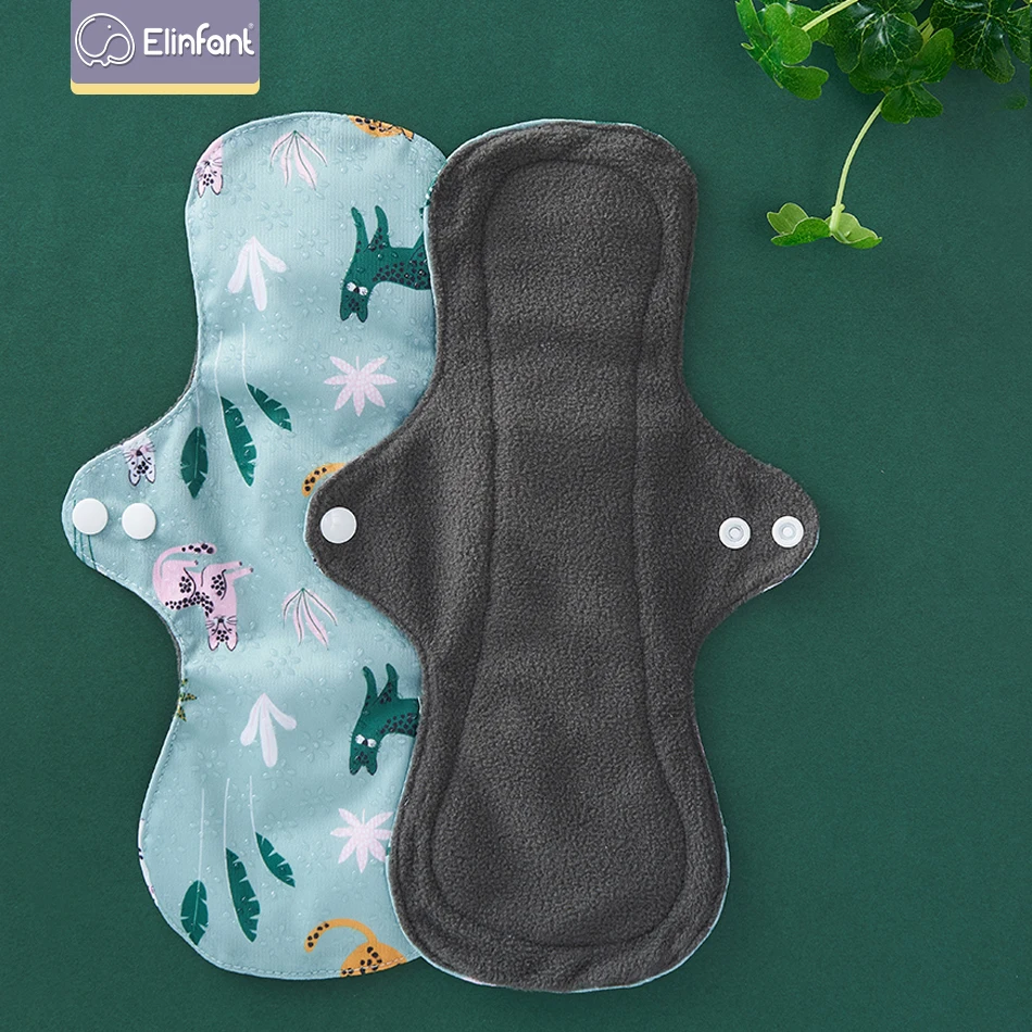 

Elinfant Anti-Slip 1/6PCS Menstrual Pads Breathable Women Feminine Panty Liner Washable Reusable Cloth Sanitary Napkin Pad