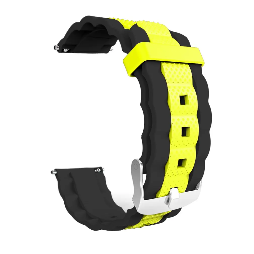 

Watch 20mm Three-bead Wave Silicone Two-color Strap Air Smart Watch Strap Replacement Strap For Sports