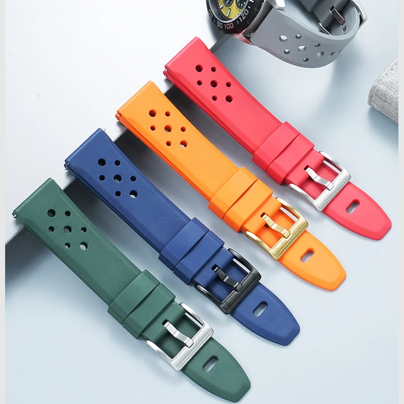 Фото Ремешок для часов TAG Heuer F1 Racing Bay Kalela Racing Submarine Series из фторкаучука с антипригарным покрытием, 20 мм, 22 мм, 24 мм №3