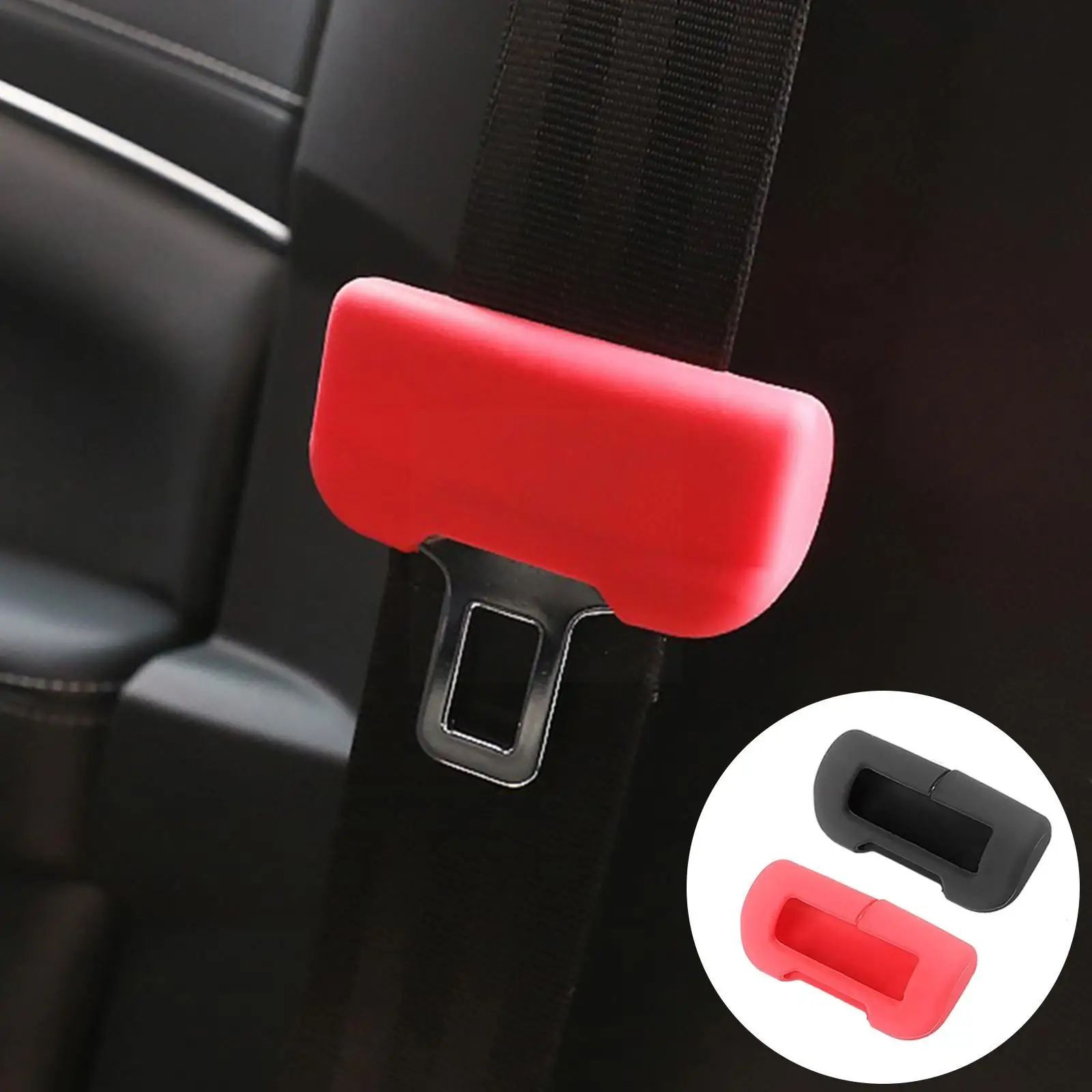 

2pcs for Tesla Model 3/Y Seat Belt Buckle New Car Safety Belt Cover Silicone Collision Avoidance Car Protector Accessories X7L0