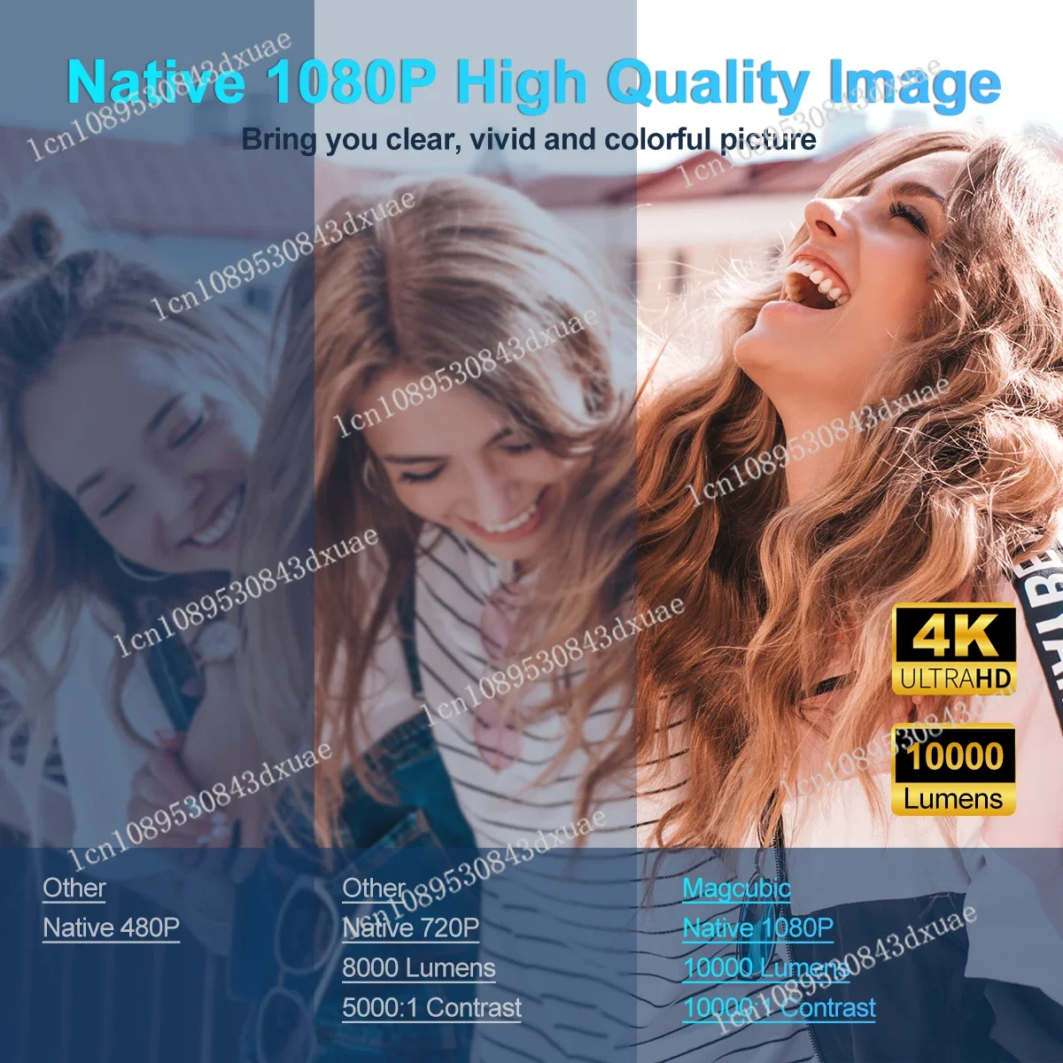 Портативный кинопроектор с обновлением HY300 Magcubic 4K Android 11 проектор Native 1080P 390ANSI HY320