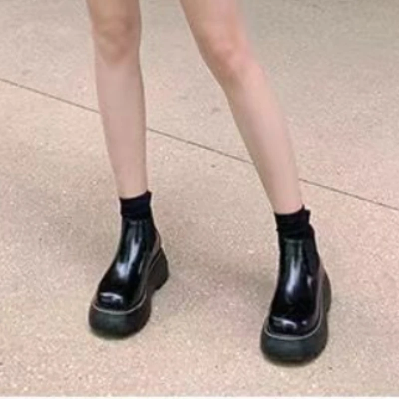 Женские ботинки коллекции весна-осень 2022 года модные без шнуровки короткие для