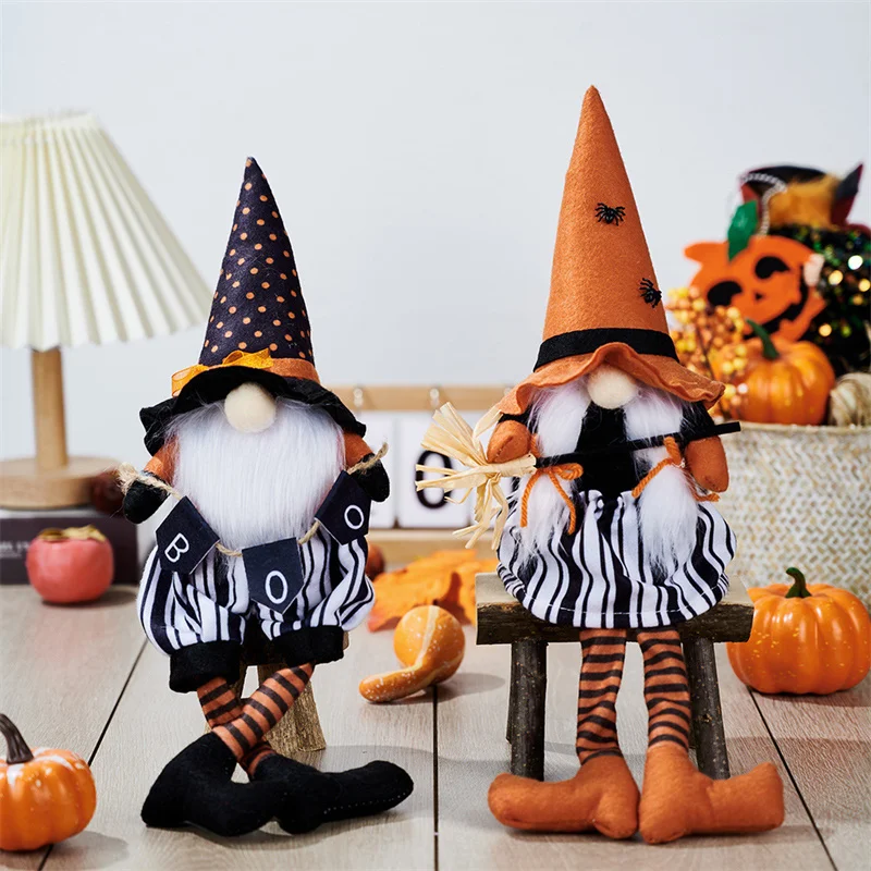 

Rudolph Doll With Pointed Hat And Broom Party Decoration Home Decor Festival Halloween Table Event Festive Supplies Garden