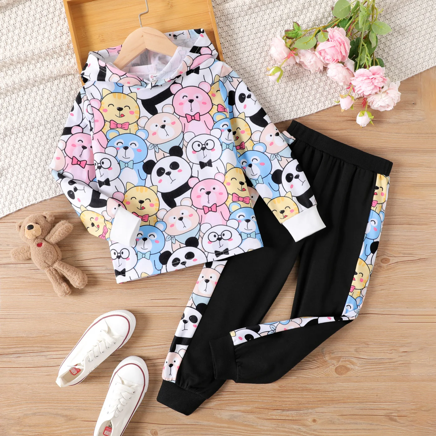 

PatPat 2PCS Kid Boy/Girl Childlike Animal Pattern Hooded Suit