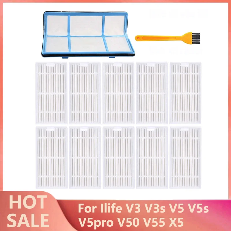 

Hepa Filter Robotic Vacuum Cleaner Primary Filter Dust Brush Replacement for Ilife V3 V3s V5 V5s V5pro V50 V55 X5 Sweeper Parts