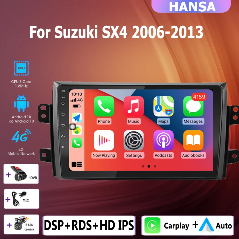 2 DIN 4G + 64G android автомобильный радиоприемник мультимедийный плеер BT carplay