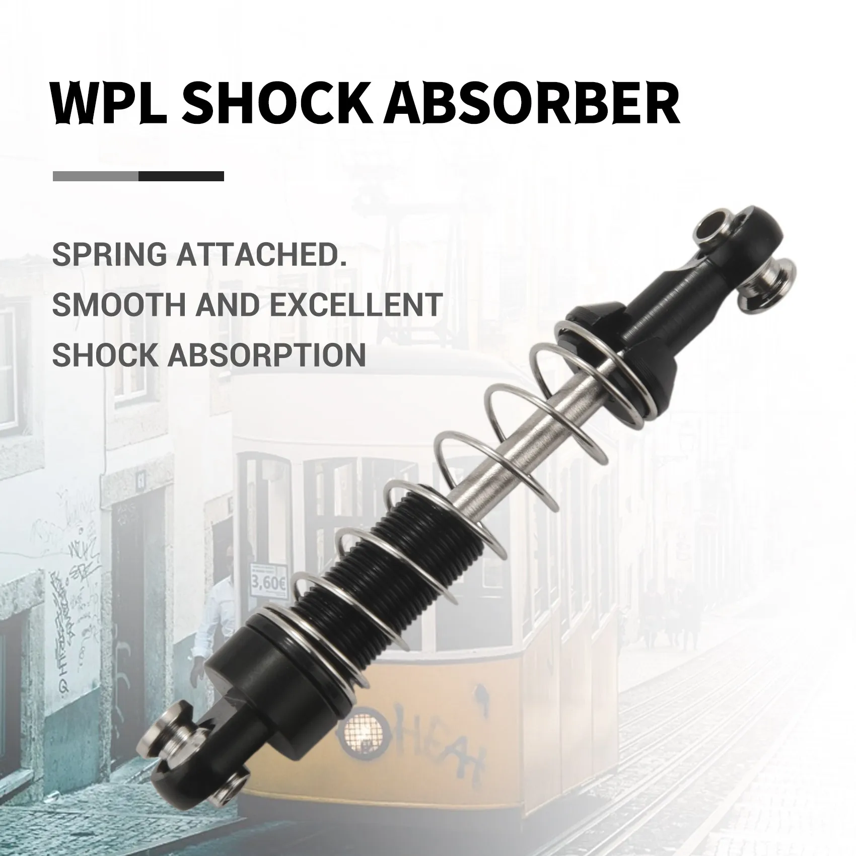 

4Pcs Shock Absorber Damper with Extender for WPL C14 C24 MN D90 D91 D99S RC Car Accessories,Black
