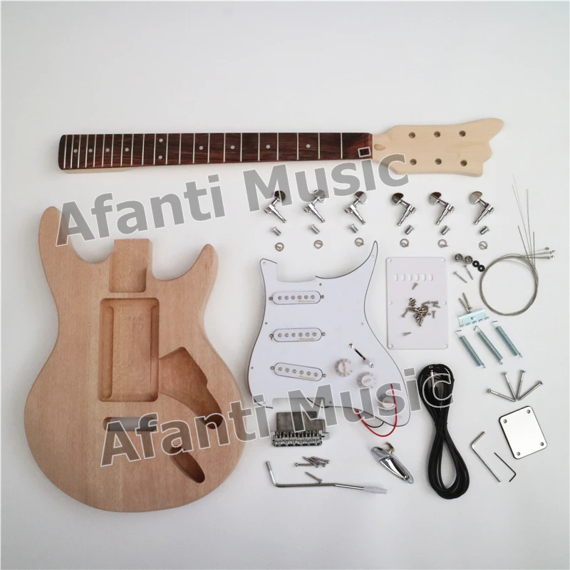 

Afanti Diy необработанные наборы для электрогитары из красного дерева, гитарный корпус, комплект для гитары со всеми деталями оборудования (ATM-058)