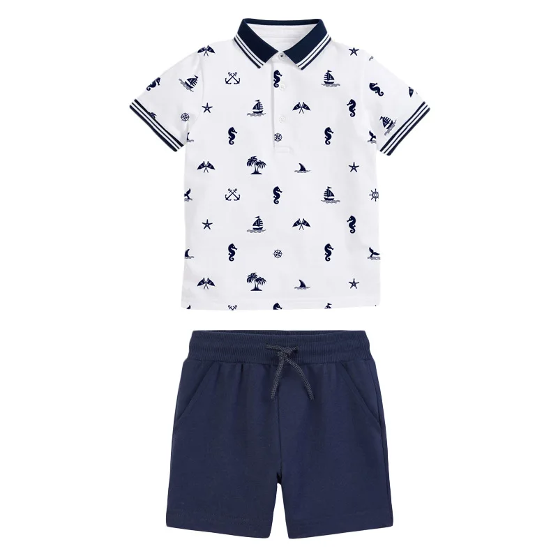 

Little Maven Summer Baby Boy Boutique Clothes Clothing Set Toddler Animal Print Tops + Solid Shorts for Kids 2 3 4 5 6 7 Years
