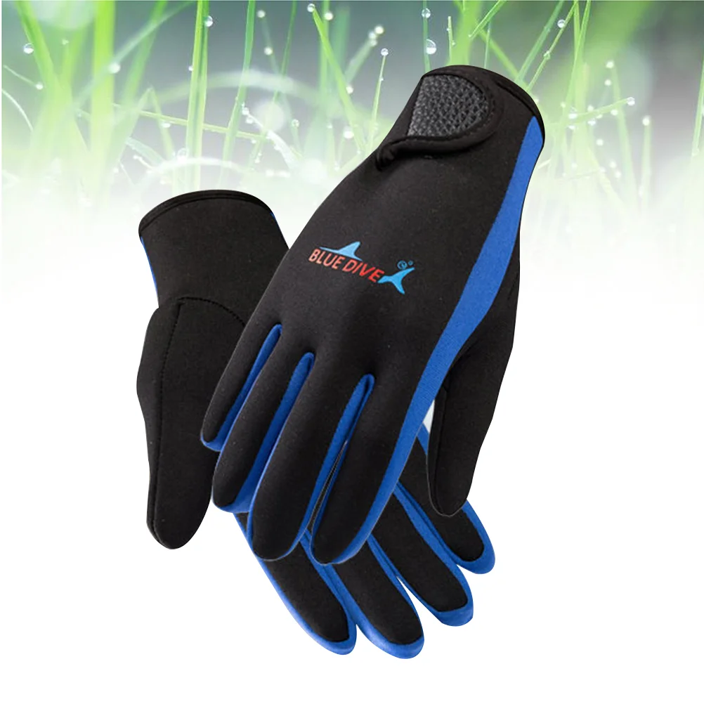 

Diving Gloves for Men and Women Wear Non Gloves Snorkeling Scratch Prevention (Blue Bar M)