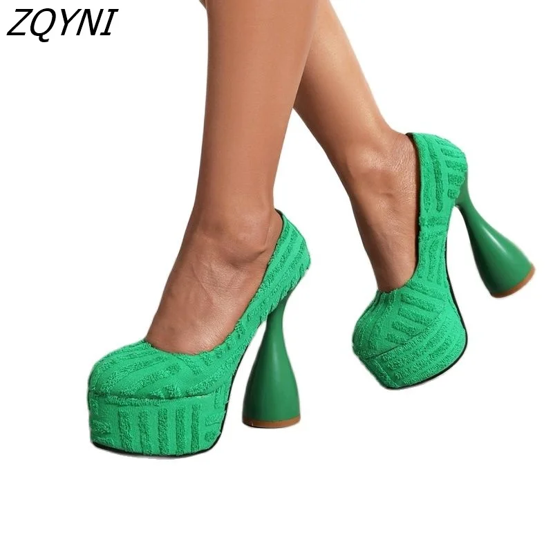 

Женские туфли на платформе Zqyni, пикантные туфли на высоком каблуке 15 см, для вечерние НКИ и свадьбы, большие размеры 34-43