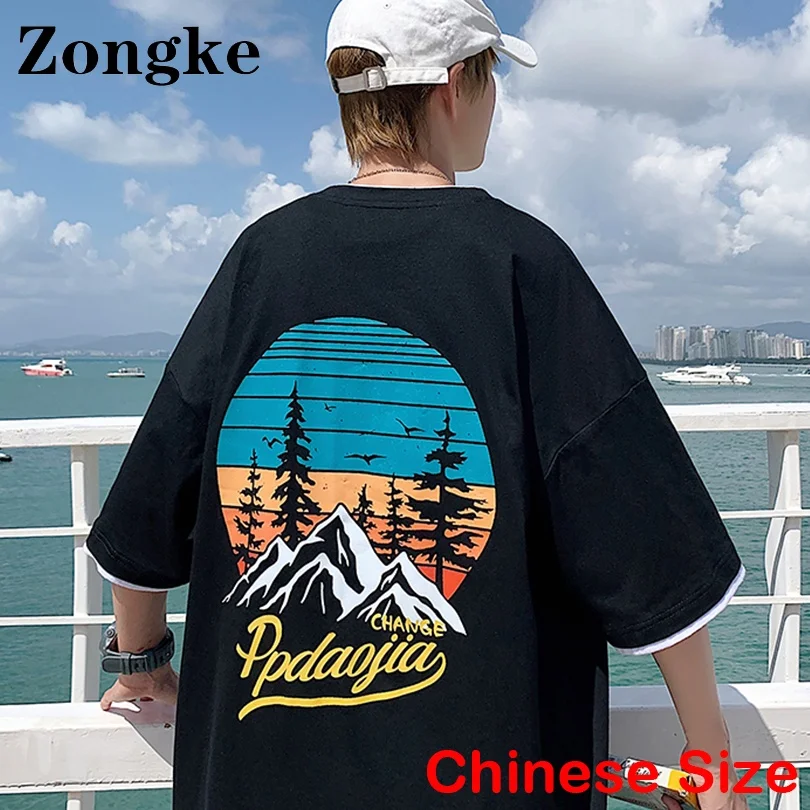 

Винтажная Футболка Zongke для мужчин, одежда в китайском стиле, размеры 5XL, футболки для мужчин, уличная одежда, топы в стиле Харадзюку, весна 2022,...