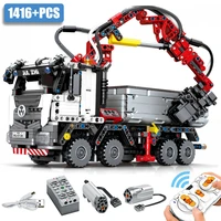technical city mechanical engineering truck excavator car model building blocks moc remote control bricks toys for children gift