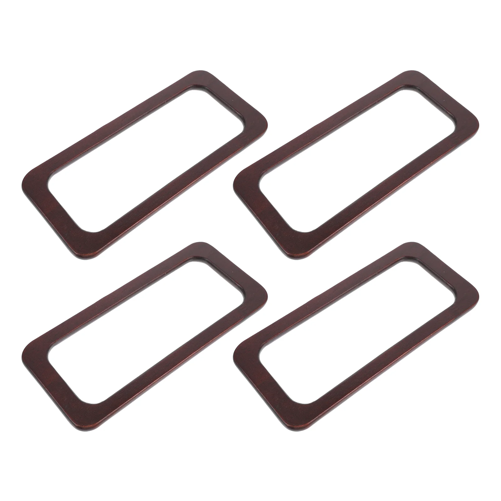 

4 Pcs Crossbody Bag Strap Woven Purse Rattan Bag Handles Brown Purses Rectangular Wooden Handle Accessories Coin Purse Grip
