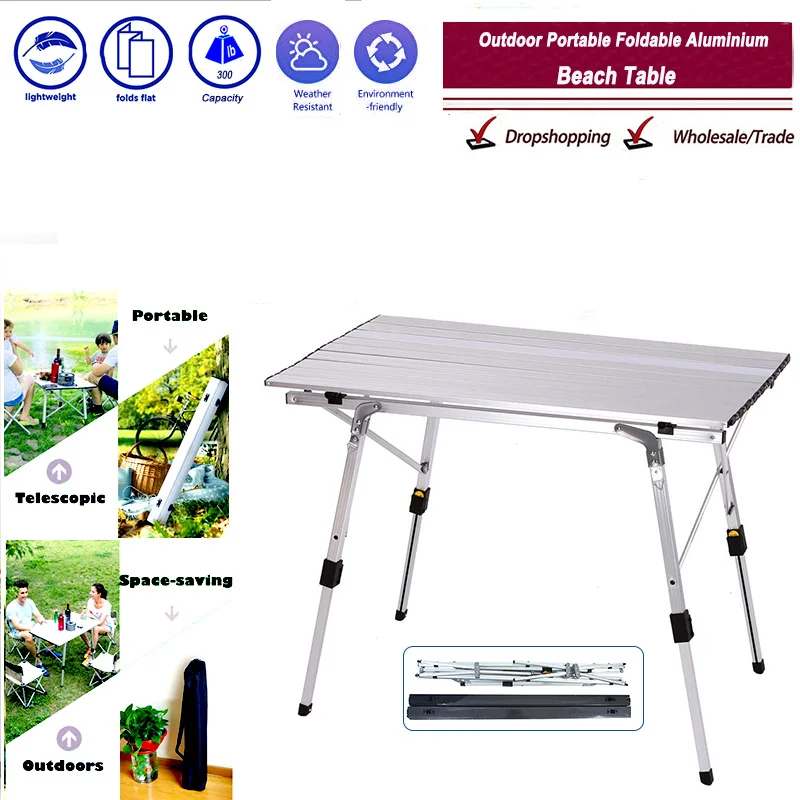 

Folding Camping Table Outdoor BBQ Backpacking Aluminum Alloy Portable Durable Barbecue Desk Furniture Computer Bed Lightweight