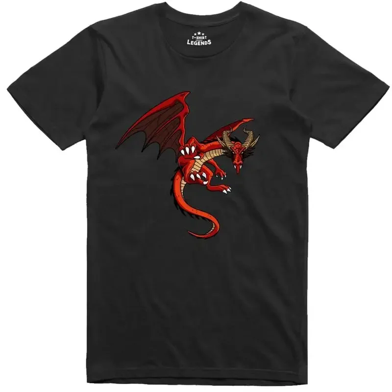 Фото Мужская футболка Dragón Rojo для геймеров, посвященная игре Dungeons & Dragons, стандартный крой. №1