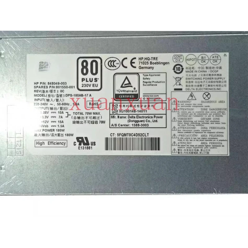 Для нового HP 848049-003 DPS-180AB-17 A 180W блок питания 280G2 MT 801550-001