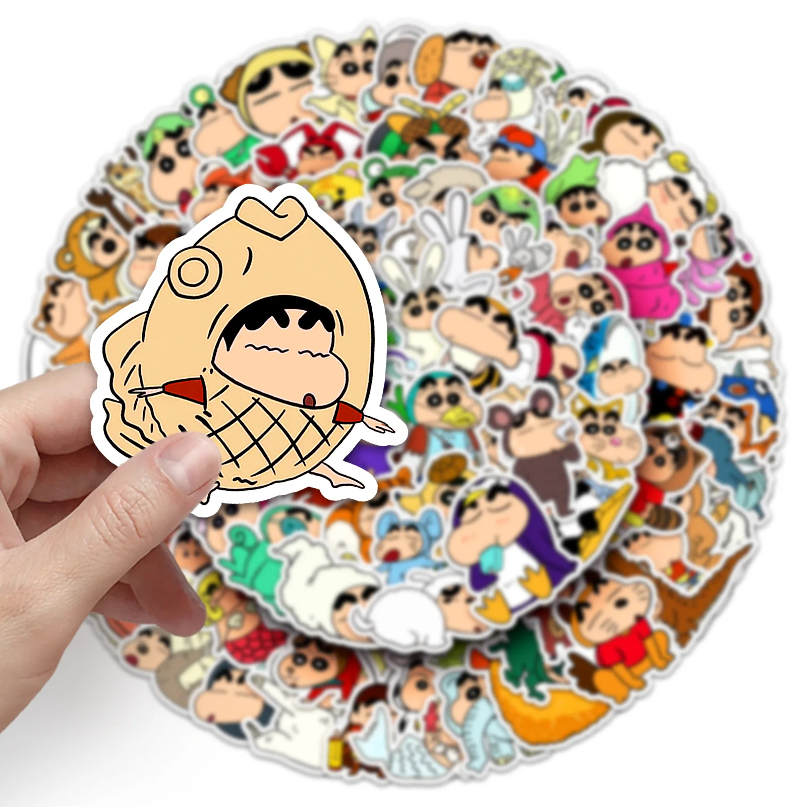 Фото 100 шт. наклеек из серии Crayon Shin-chan: милые мультяшные японские комиксы для декора, наклейки для стаканов и чехлов для телефонов №2
