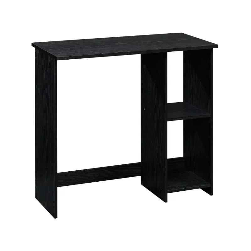 

Small Space Writing Desk with 2 Shelves, True Black Oak Finish office desk computer desk adjustable desk