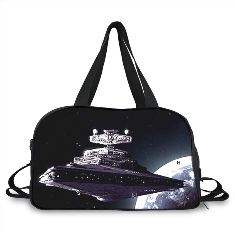 outer space Spaceship UFO 3D printing fashion trend portable large capacity multi-function messenger bag travel bag