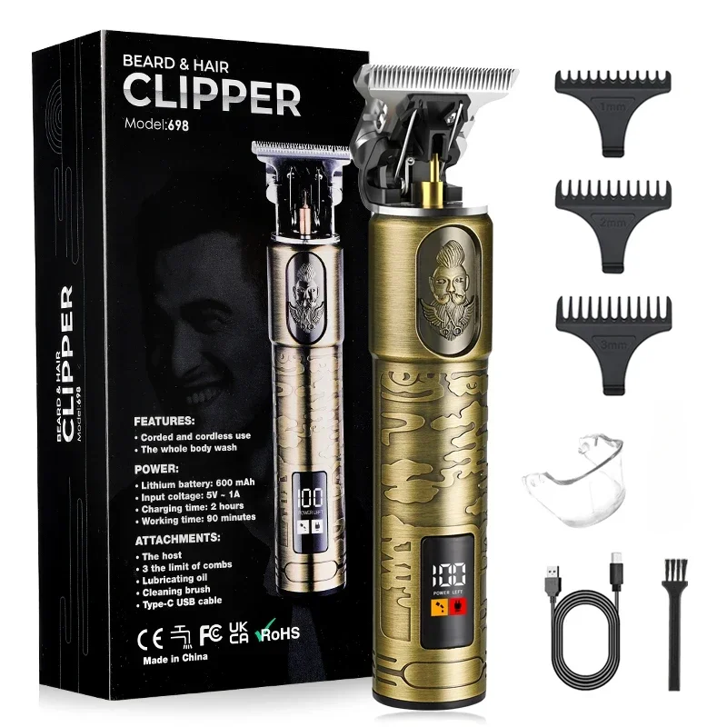 RESUXI LK-698 Электрический триммер для волос винтажная масляная головка машинка