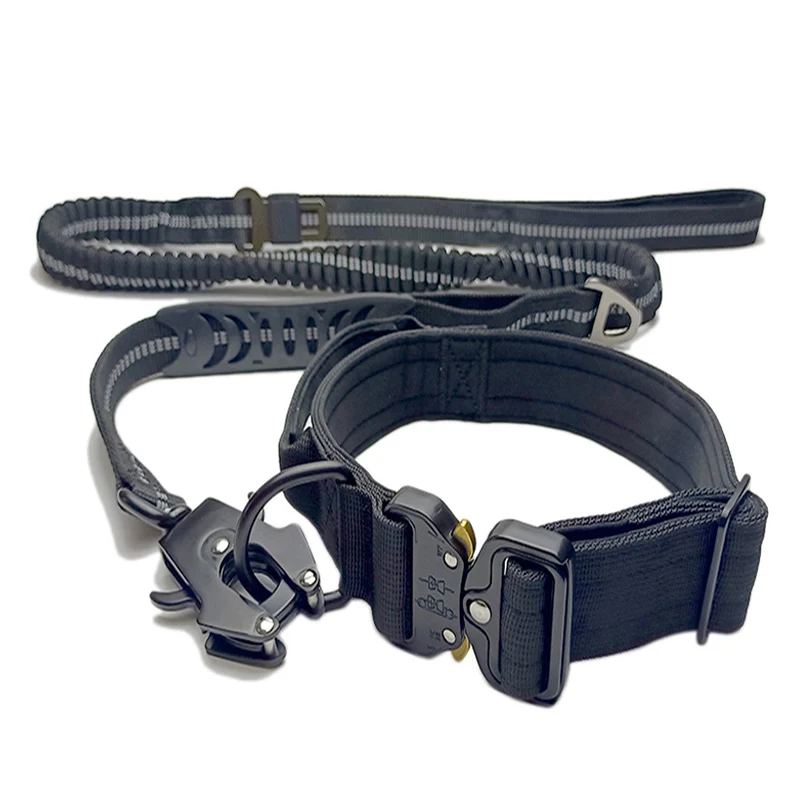 

Large Duty Dogs Collar Tactical Collar Nylon Leash Heavy Leash Dog Adjustable Bungee Dog Durable Accessories For Medium Collar