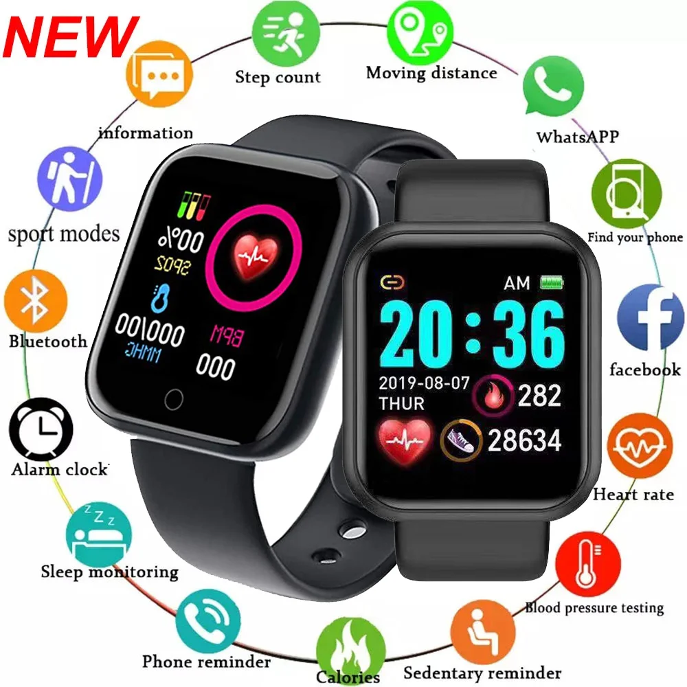 

For Xiaomi/Huawei D20 Pro Bluetooth Smart Watch Men Women Y68 Blood Pressure Pulsometer Sport Smartwatch Fitpro Tracker
