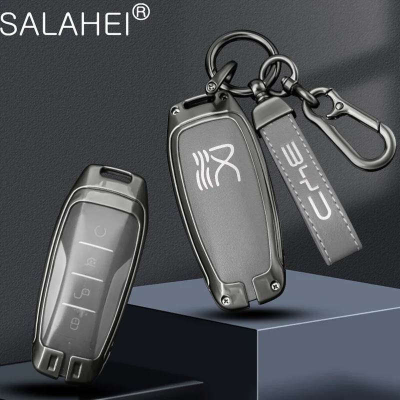 

Zinc Alloy Car Key Case Full Cover Keychain Remote Protection Shell For BYD Tang Second Generation Song QIn Pro Auto Accessories