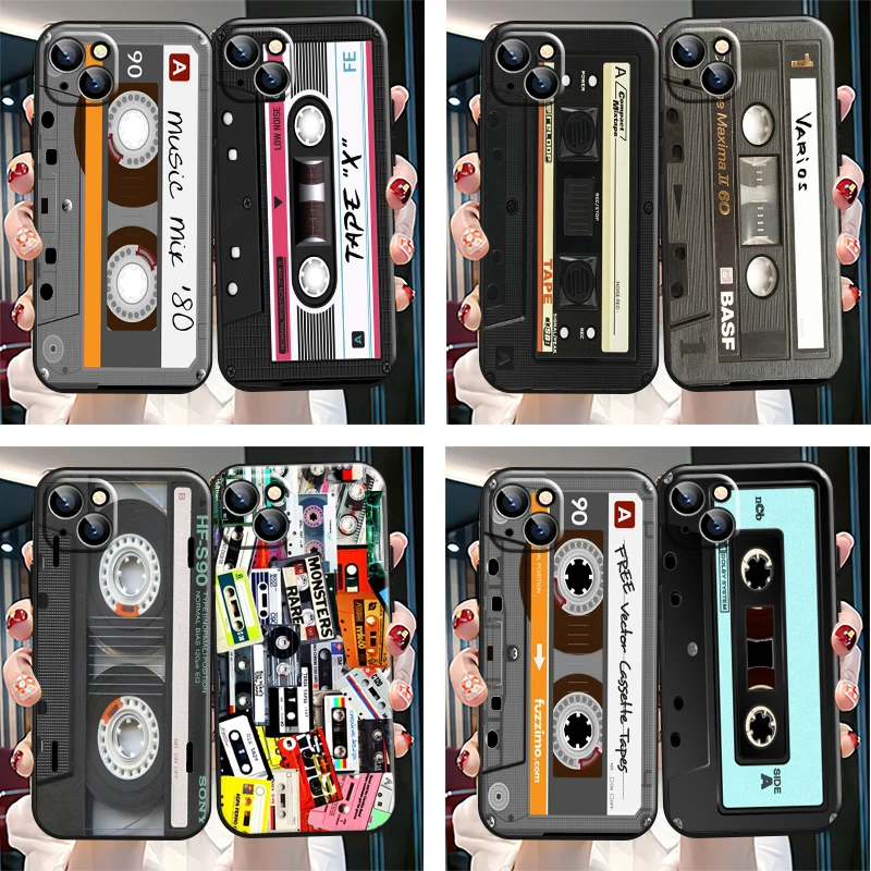

Retro Vintage Old Cassette Tape Phone Case For iPhone 13 12 11 Pro Mini X XR XS Max SE 5 6 6s 7 8 Plus Black Carcasa Coque