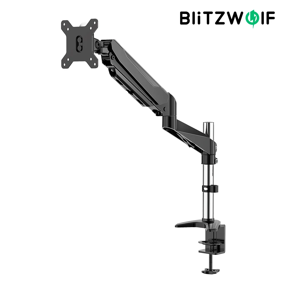 

Настольная подставка для монитора BlitzWolf, регулируемая высота, пневматическая ручка, 15-32 дюйма, держатель ЖК светодиодный одного монитора, на...