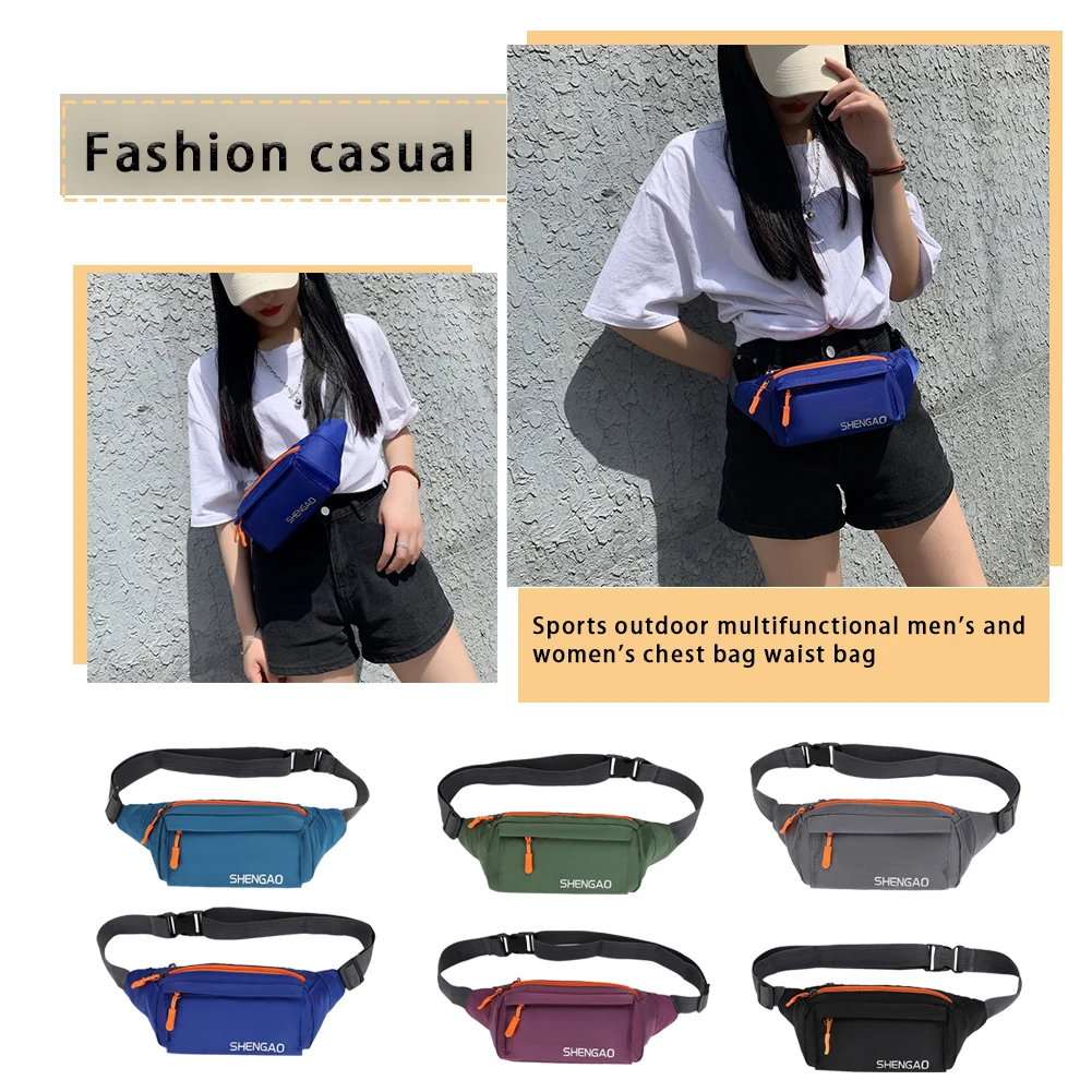 

Простые поясные сумки унисекс, уличная спортивная сумка на плечо из ткани «Оксфорд», модные Многослойные мессенджеры для женщин и мужчин