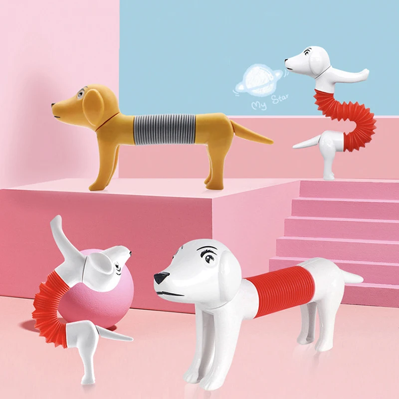 

DIY Telescopic Dog 3D Slug Fidget Toys Kids Stretch Dog Stress Toys For Children Flexible Relief Anti-Anxiety Slug Sensory Toys