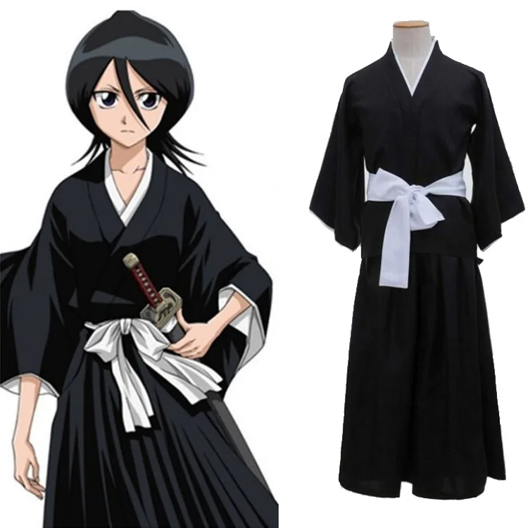 

Костюм для косплея Рукия Kuchiki, комплект униформы из аниме Отбеливающее кимоно для взрослых, костюмы для косплея на Хэллоуин