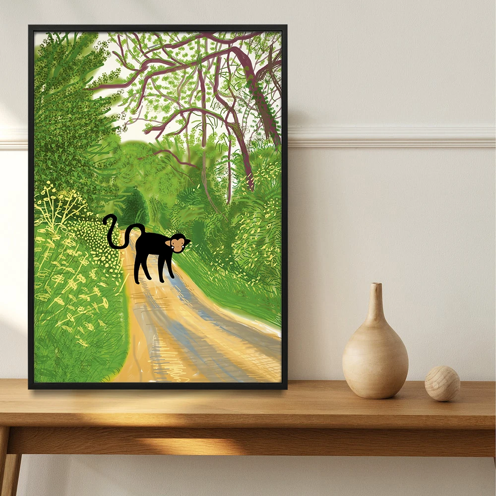 

THE ARRIVAL OF SPRING IN WOLDGATE Monkey wall Painting Print, Wall Art Decor,Animal Lover Gift, A1/A2/A3/A4