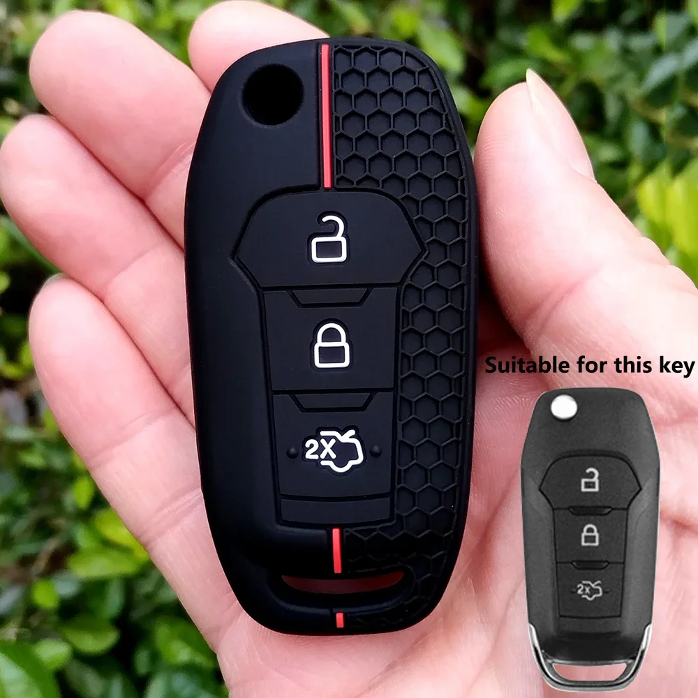 

Новый 3-кнопочный силиконовый чехол для дистанционного ключа автомобиля для Ford Figo 2017 Mondeo 5 Ecosport Puma 2020 Fiesta Mk8 Everest Ranger