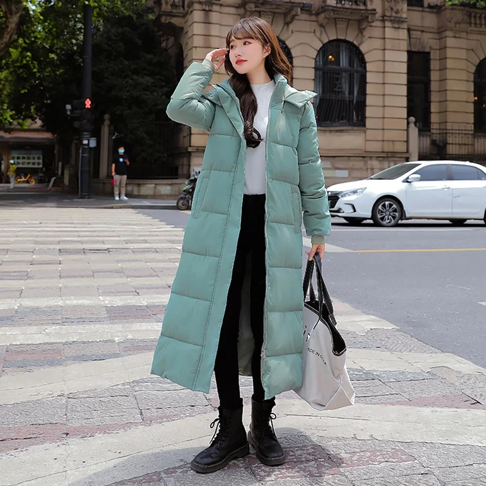 MEILLY DOLPHIN 2023 New X-long Hooded Parkas Fashion Winter Jacket Women Casual Thick Down Cotton Winter Coat Women Warm Outwear