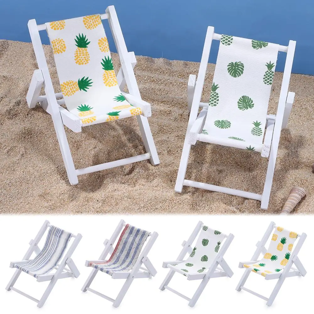 

Мини-кукла для домашнего декора в масштабе 1:12, миниатюрная мебель для загара, игрушка, складная полосатая колода, кукольный домик, Пляжное К...