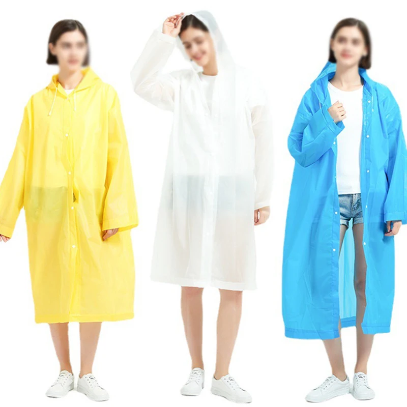 

High quality 1PCEVA thick waterproof women's men's waterproof raincoat travel outdoor hiking raincoat hooded raincoat