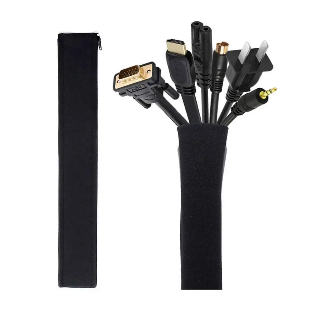 

1/2pcs Cable Management Sleeve Cable Wrapper Storage Strip Zipper Network Cable Data Cable Classification And Protective Sleeve