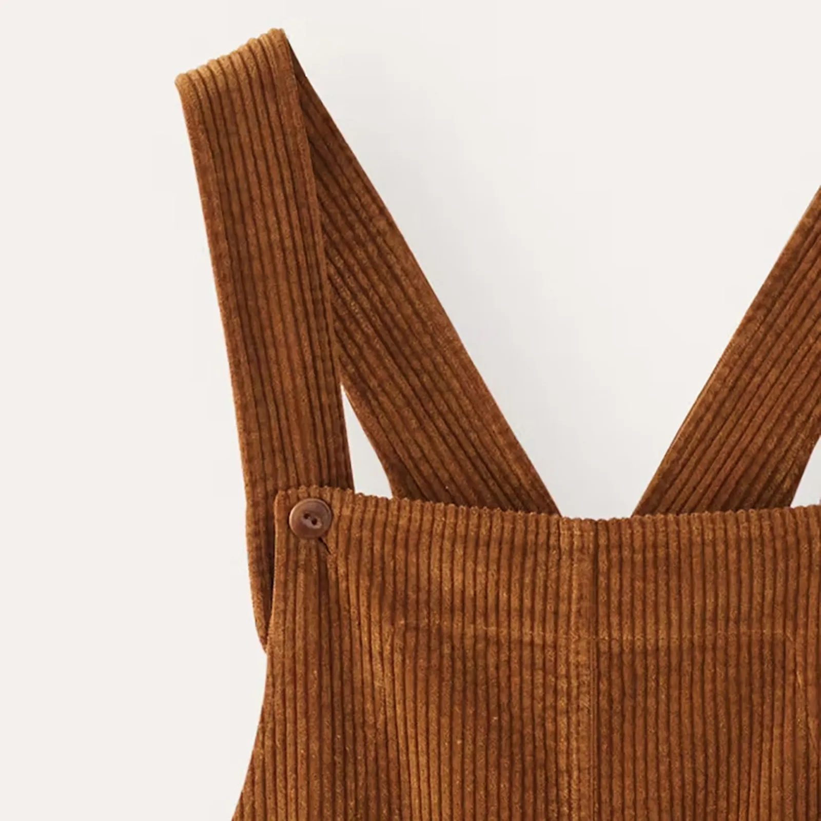 Женский вельветовый комбинезон повседневный однотонный с широкими штанинами в