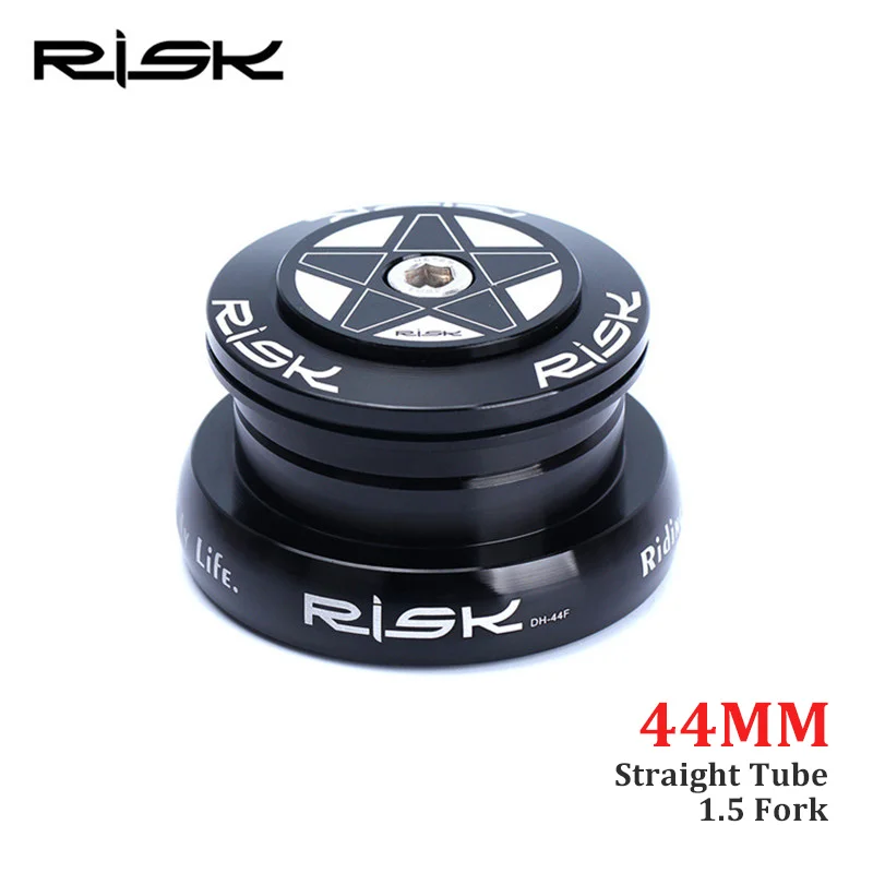 

RISK 28.6/44/30mm Bicycle External Bearing Headset Bike Headset for 1.5" Taper Pipe Fork 44cm Straight Tube Frame