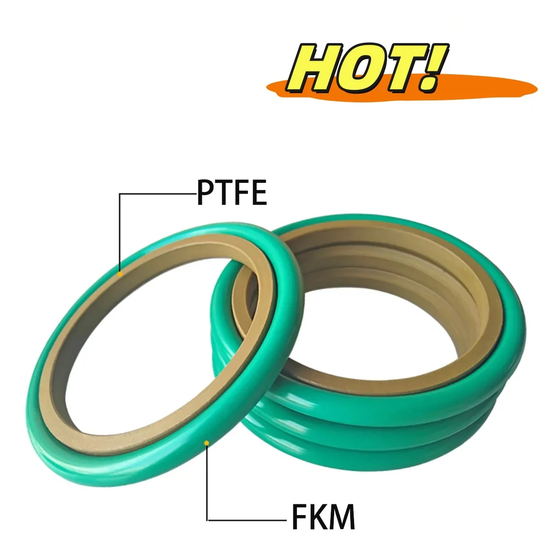 

1 шт. уплотнительное кольцо с уплотнением из ПТФЭ + FKM ST, сальник, вал гидравлического цилиндра, вал STd с уплотнением ST (высокотемпературный тип), уплотнительное кольцо