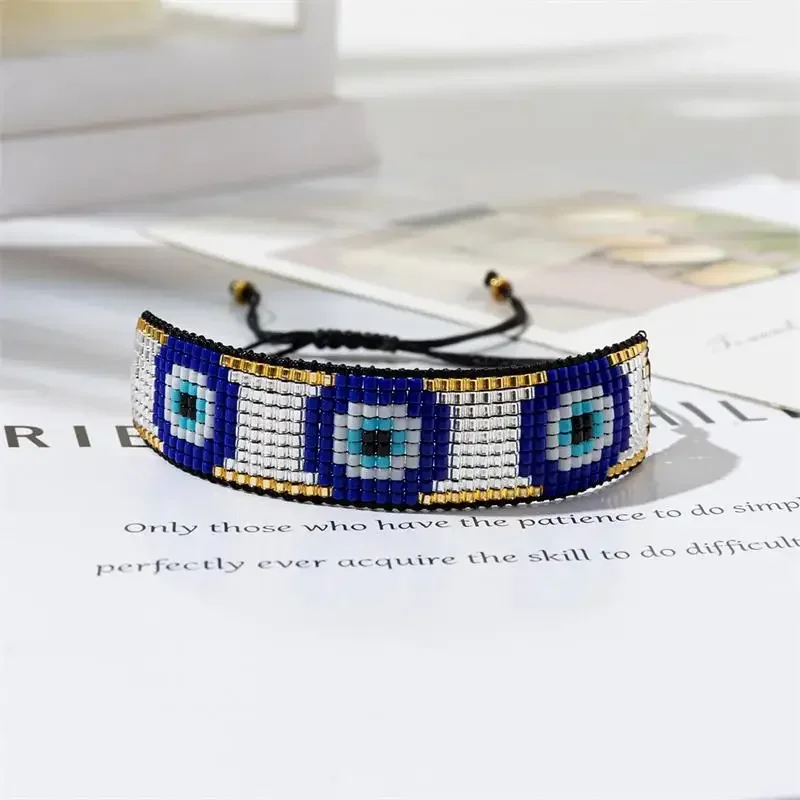 Фото ALIYA богемный браслет от сглаза Pulsera женский очаровательный браслет Миюки из бисера ручной работы дружба модные украшения изысканный набор браслетов №4