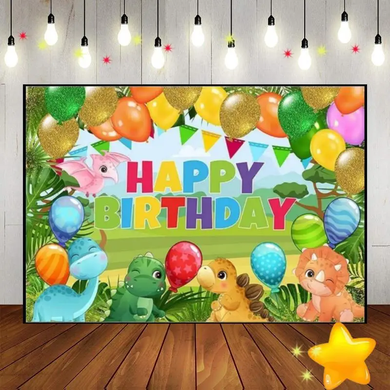 

Динозавр мультфильм тематика Dicaron вечерние фон для фотосъемки Декор фото плакат пользовательский день рождения фон для студии