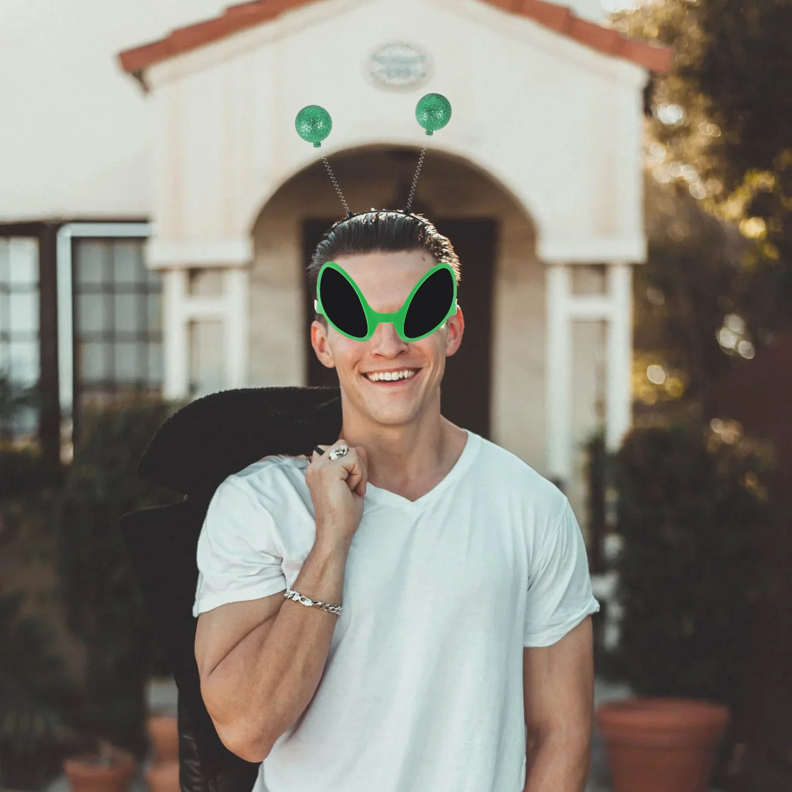 2 комплекта повязка на голову с изображением инопланетянина очки для выпускного