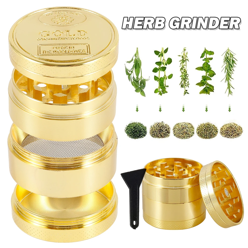 

4-Layer Grinder Weed Crusher Smoking Accessories Spice Grass Tobacco Herb Grinder Herb plant grinding tools rolling paper weed